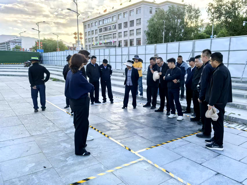 相關(guān)部門調(diào)研現(xiàn)場。拉薩高新區(qū)市政市容管理局供圖